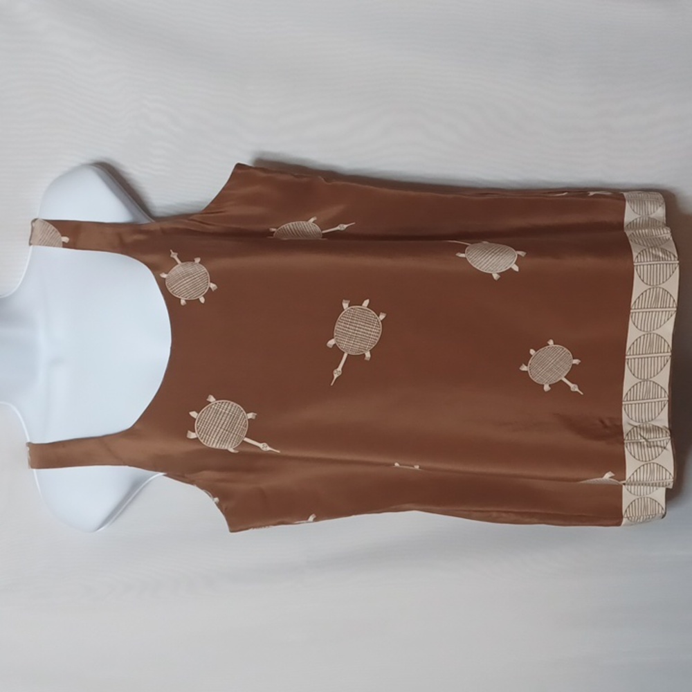 AGATHA BROWN Vintage Silk Novelty Print Tank Top.  Size 12